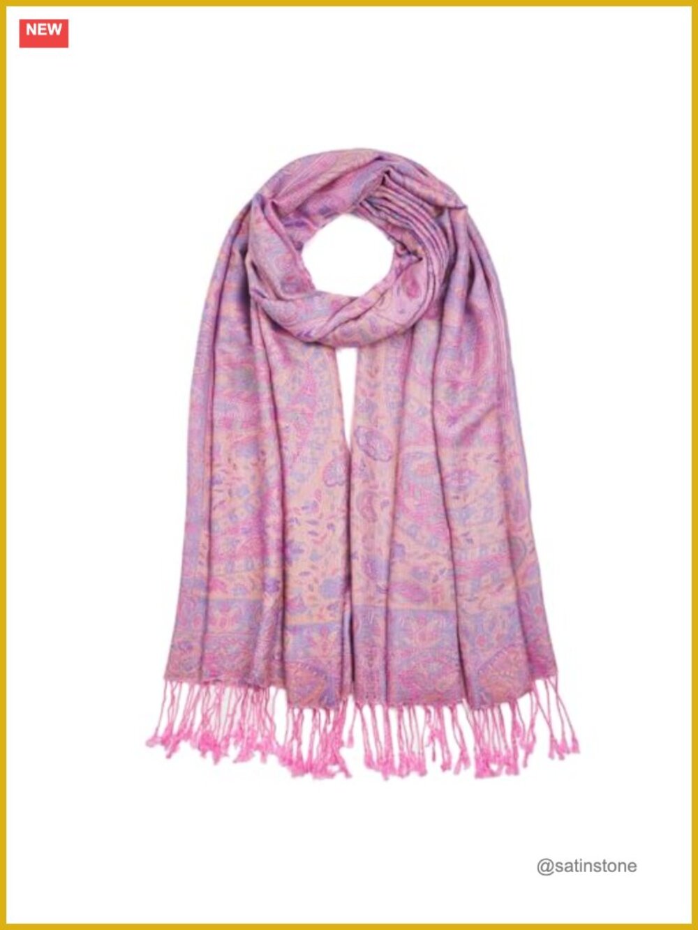 Paisley Pashmina Shawl Wrap for Women Reversible Jacquard Fringe
